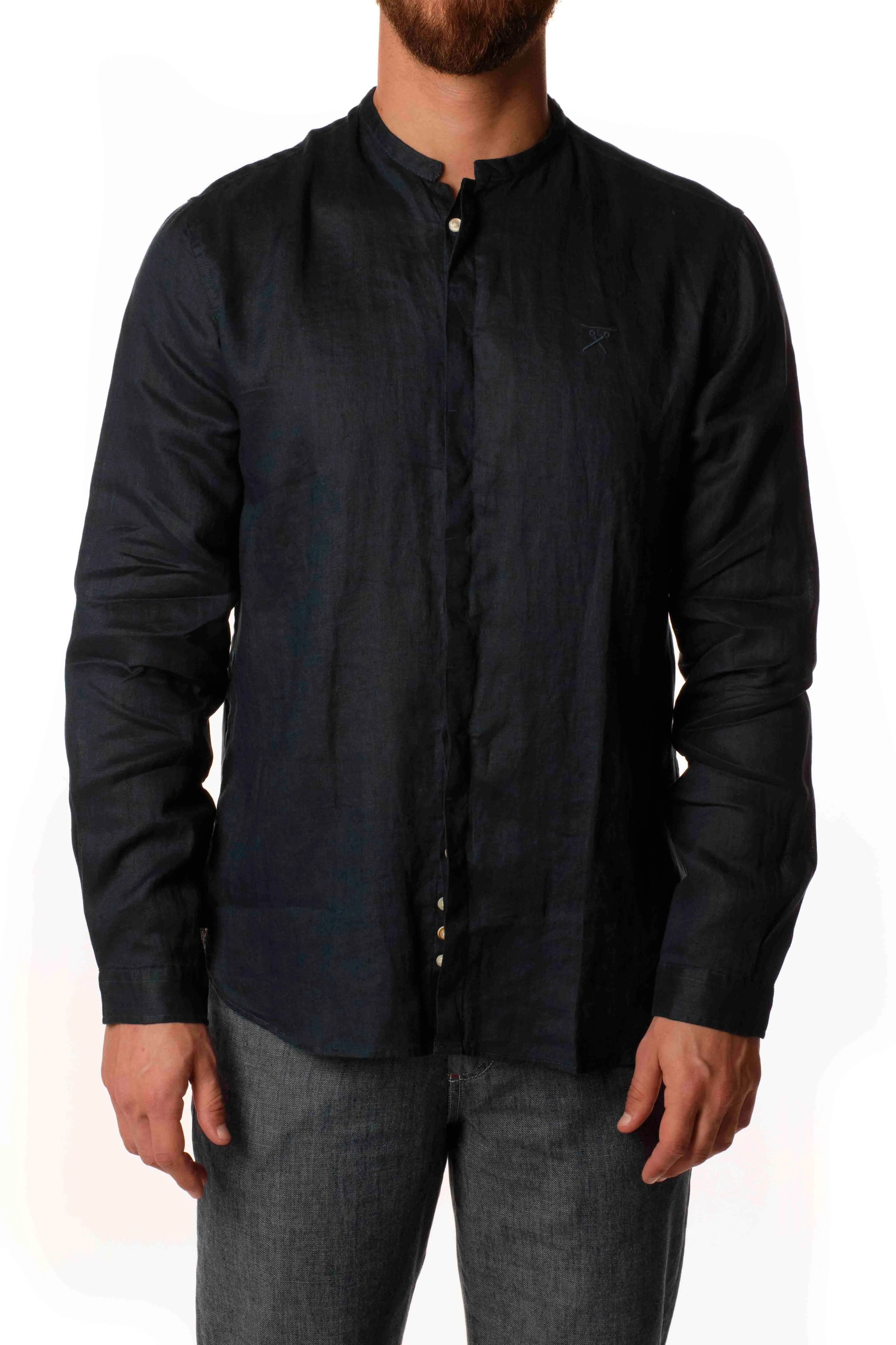 Berna Camicia Lino Coreana Uomo