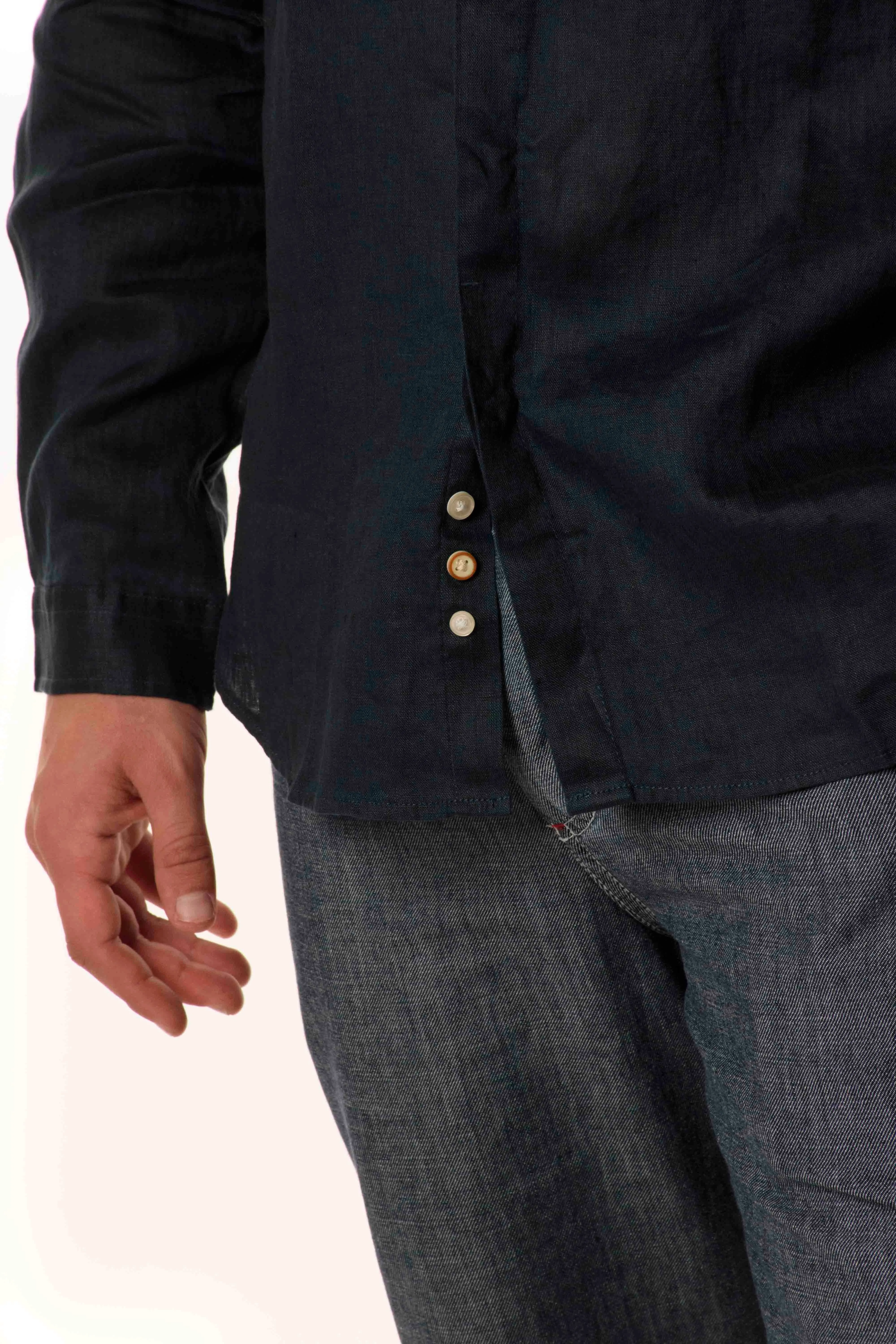Berna Camicia Lino Coreana Uomo