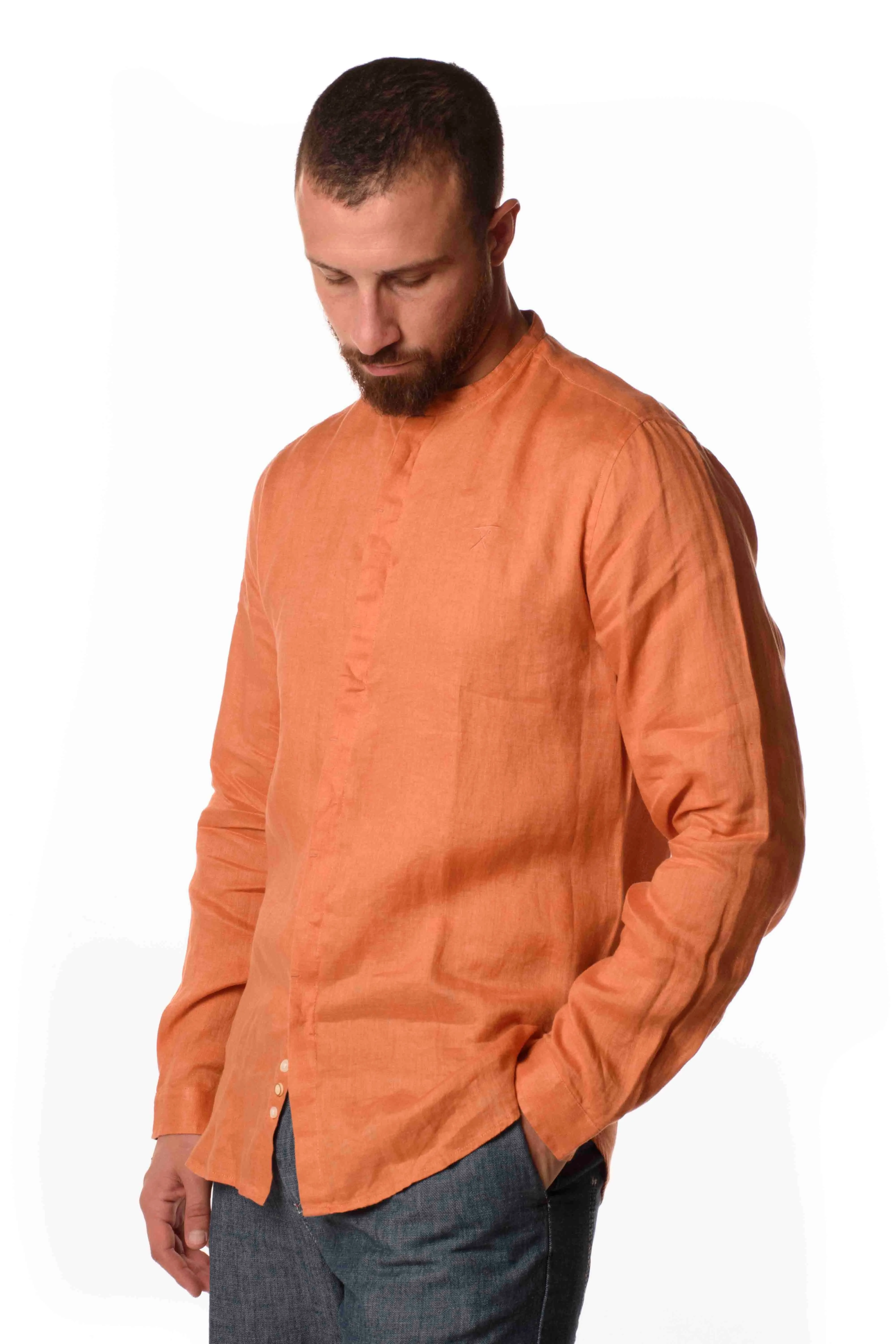 Berna Camicia Lino Coreana Uomo