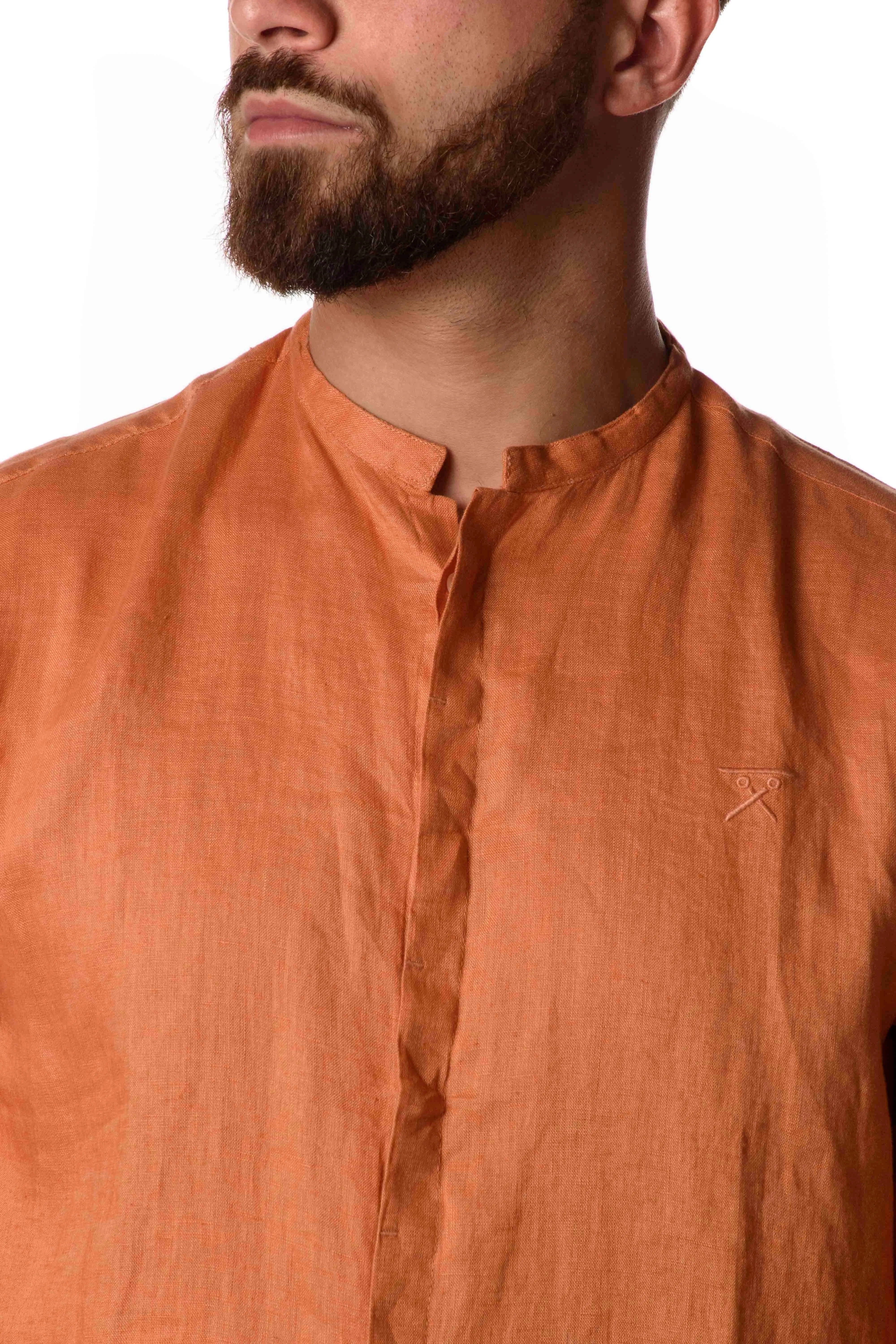 Berna Camicia Lino Coreana Uomo