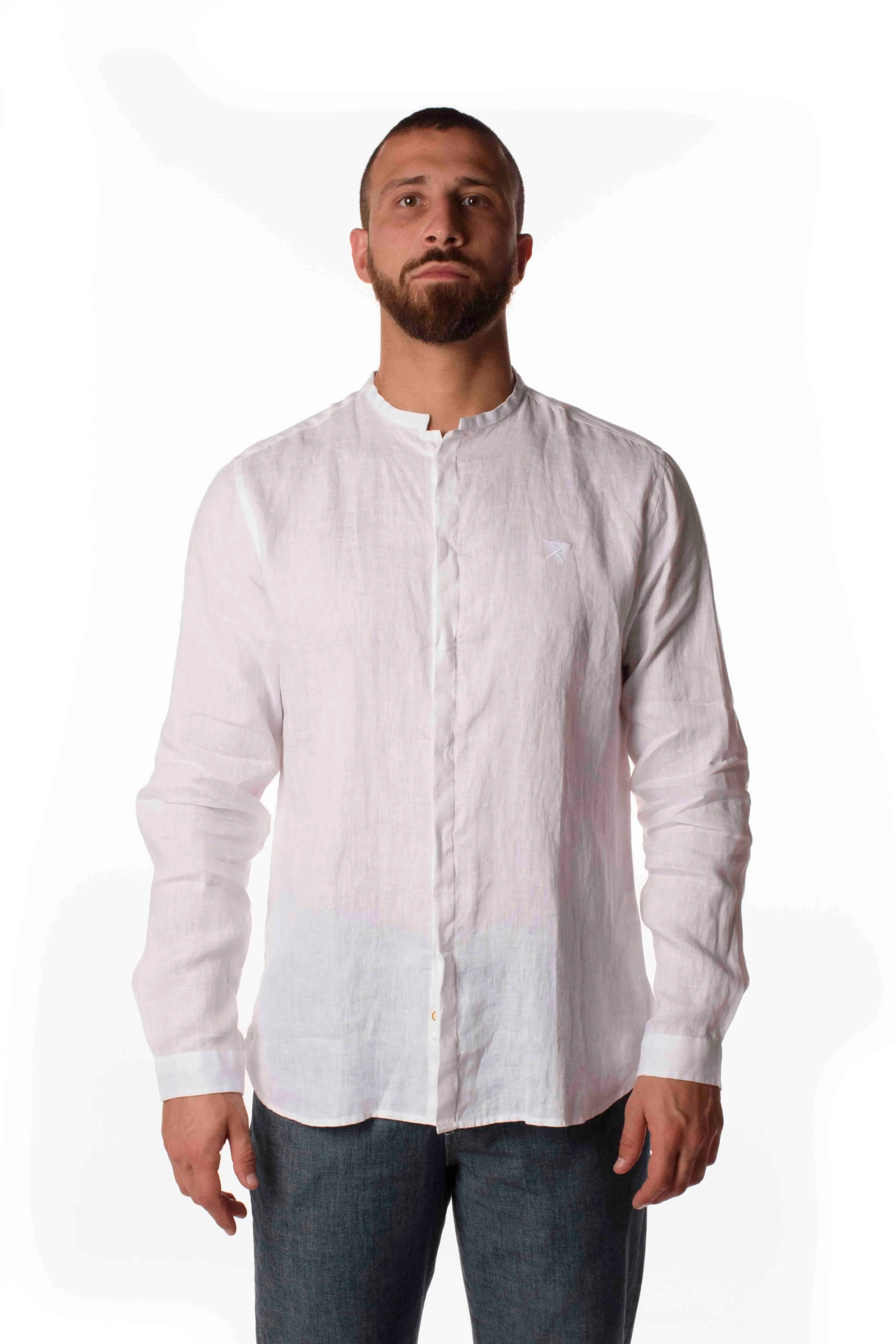 Berna Camicia Lino Coreana Uomo