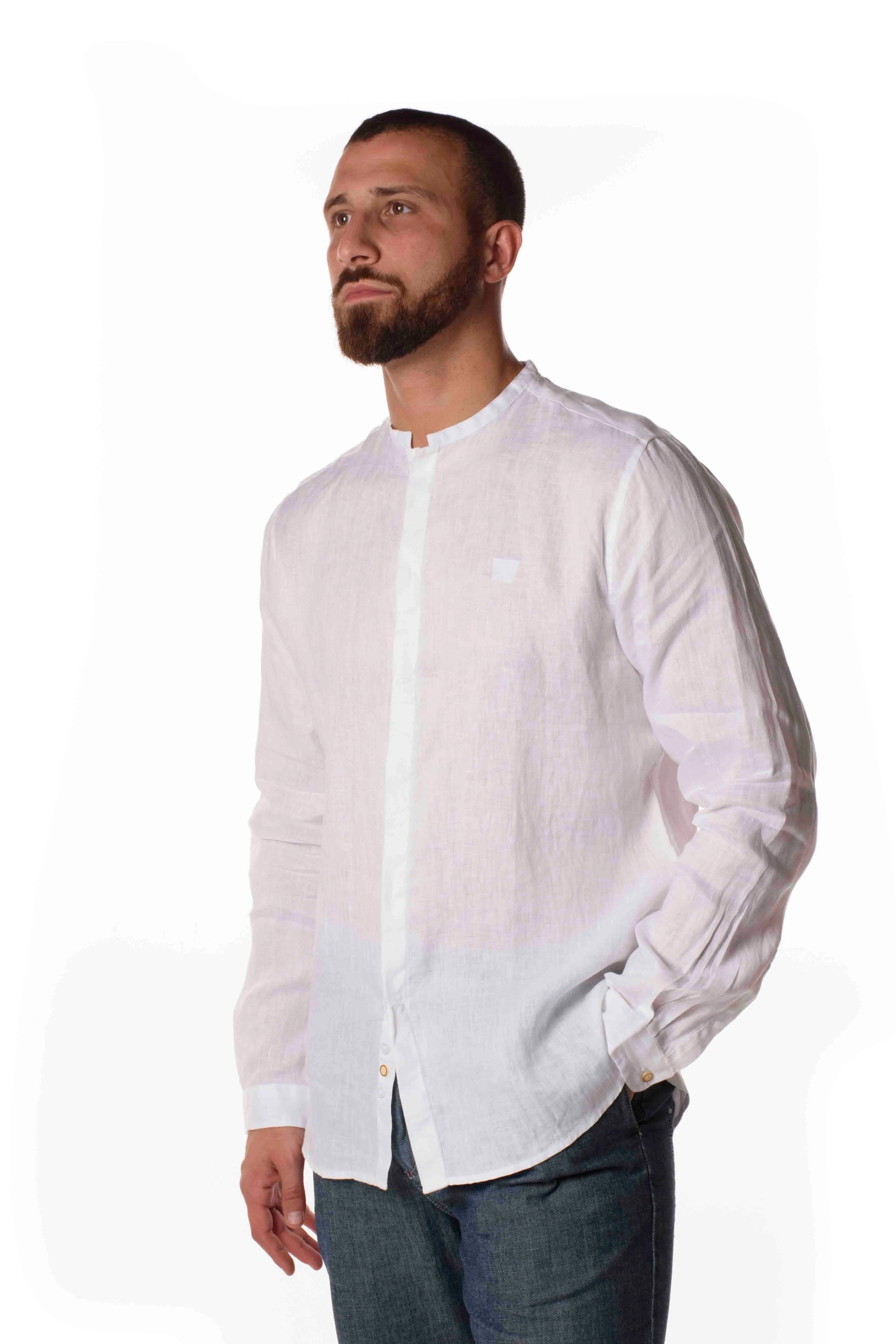 Berna Camicia Lino Coreana Uomo