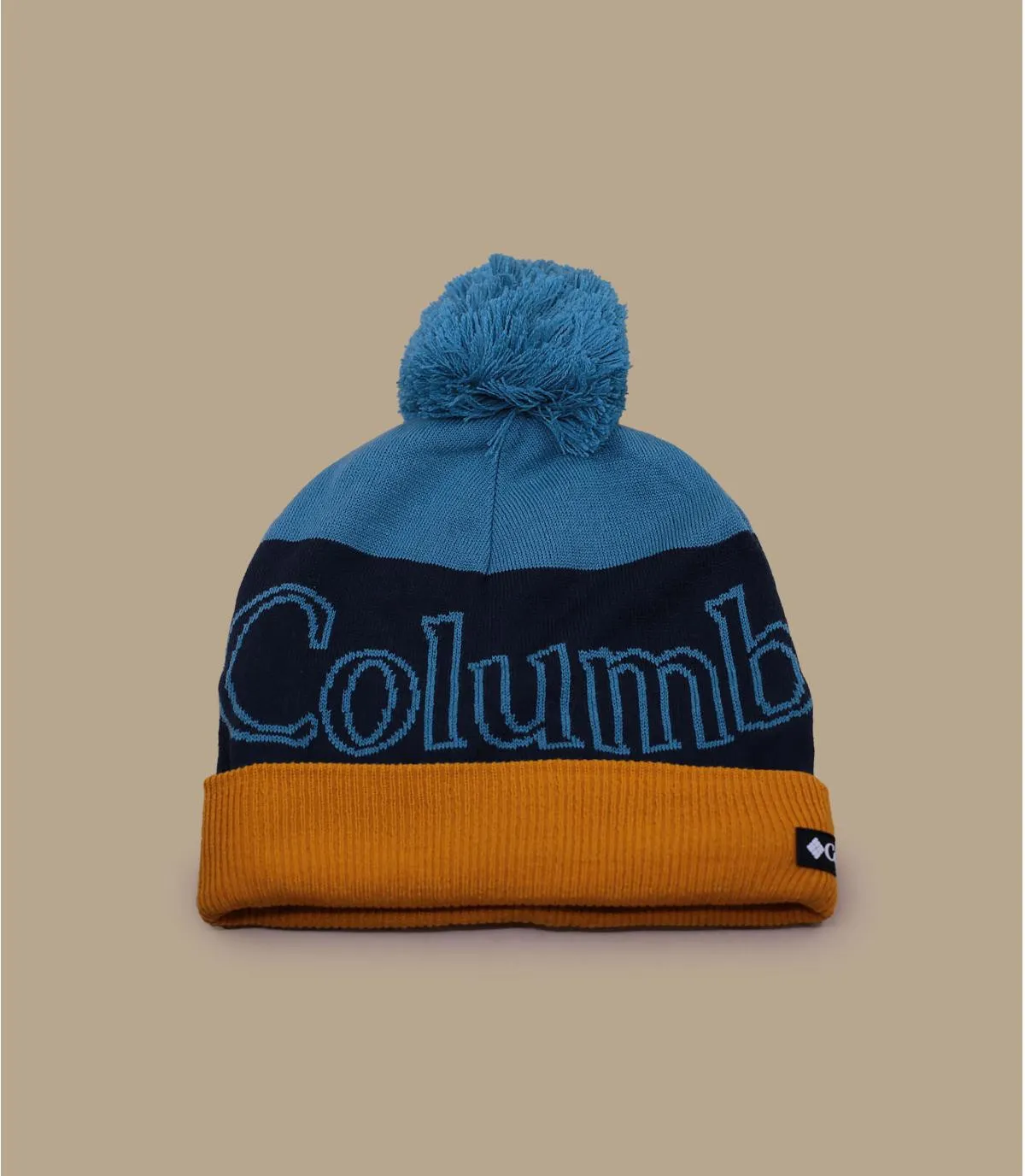 Berretto con pompon blu e giallo  Polar Powder II Beanie shasta     