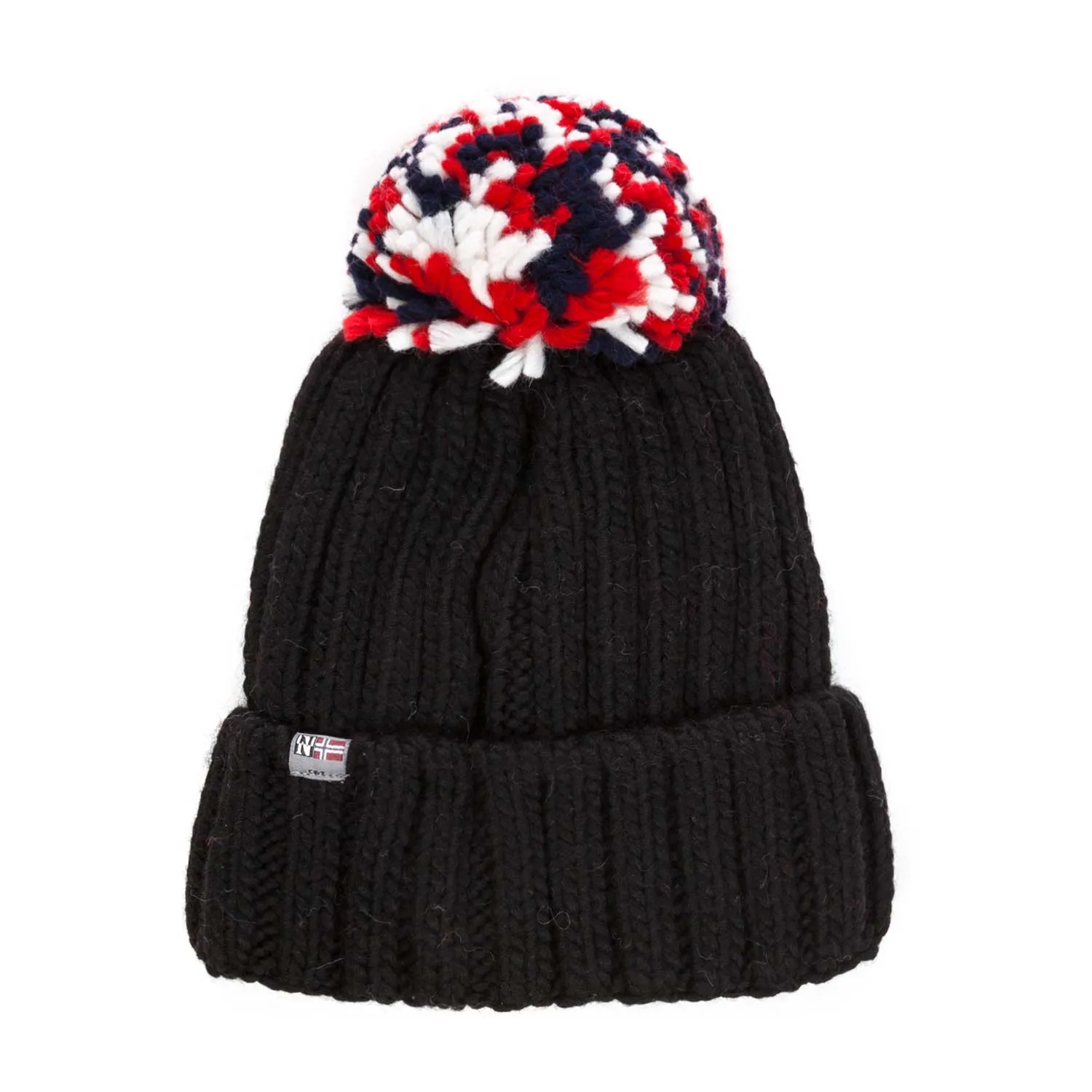 Berretto Nero Con Pompon Unisex