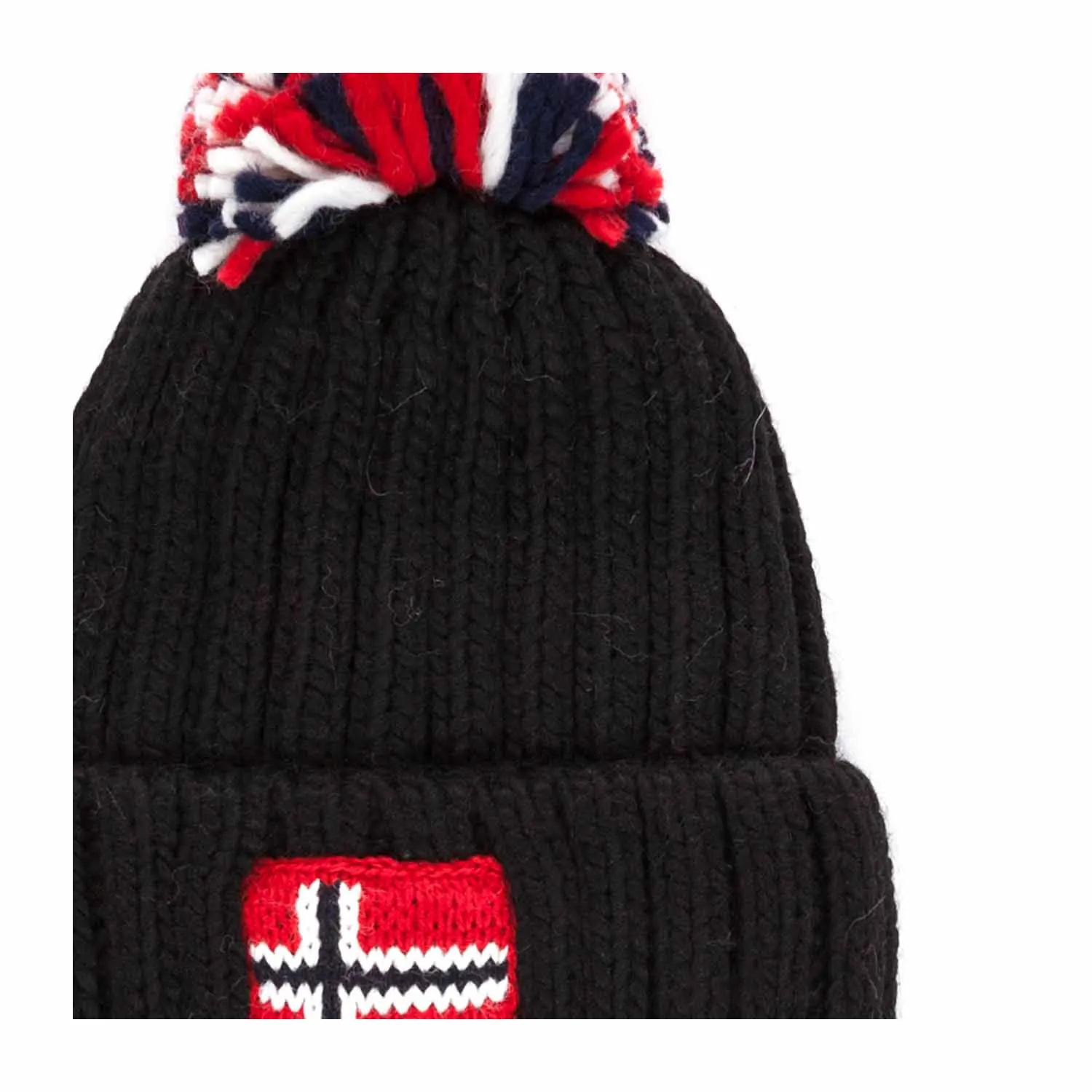 Berretto Nero Con Pompon Unisex
