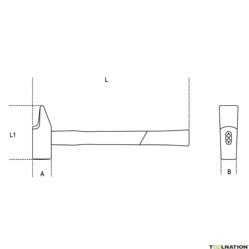 Beta 013700424 1370F 24 martello da banco, modello francese, manico in legno