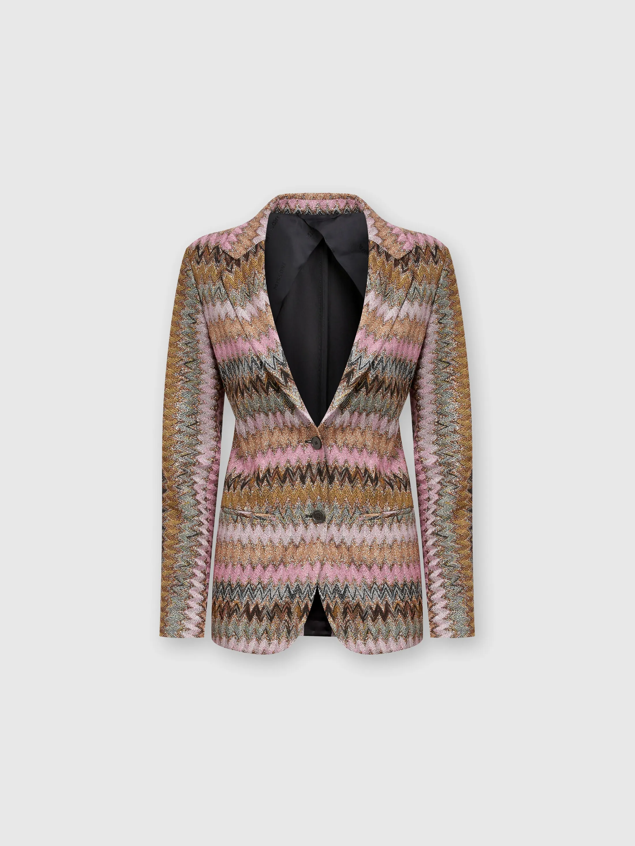Blazer in maglia di viscosa chevron lamé
