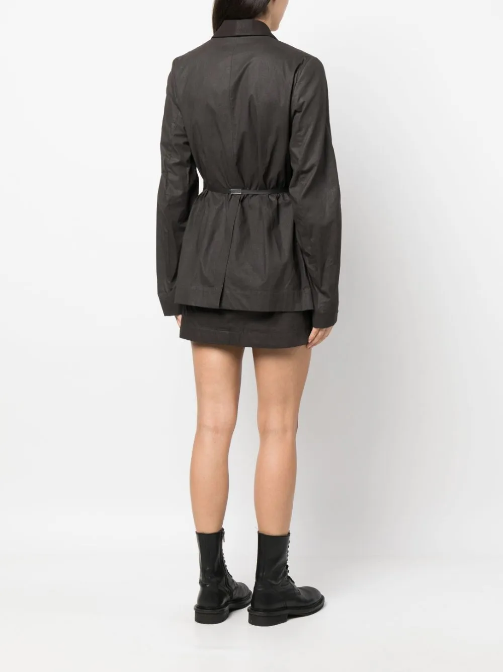 Blazer monopetto oversize in marrone  - donna