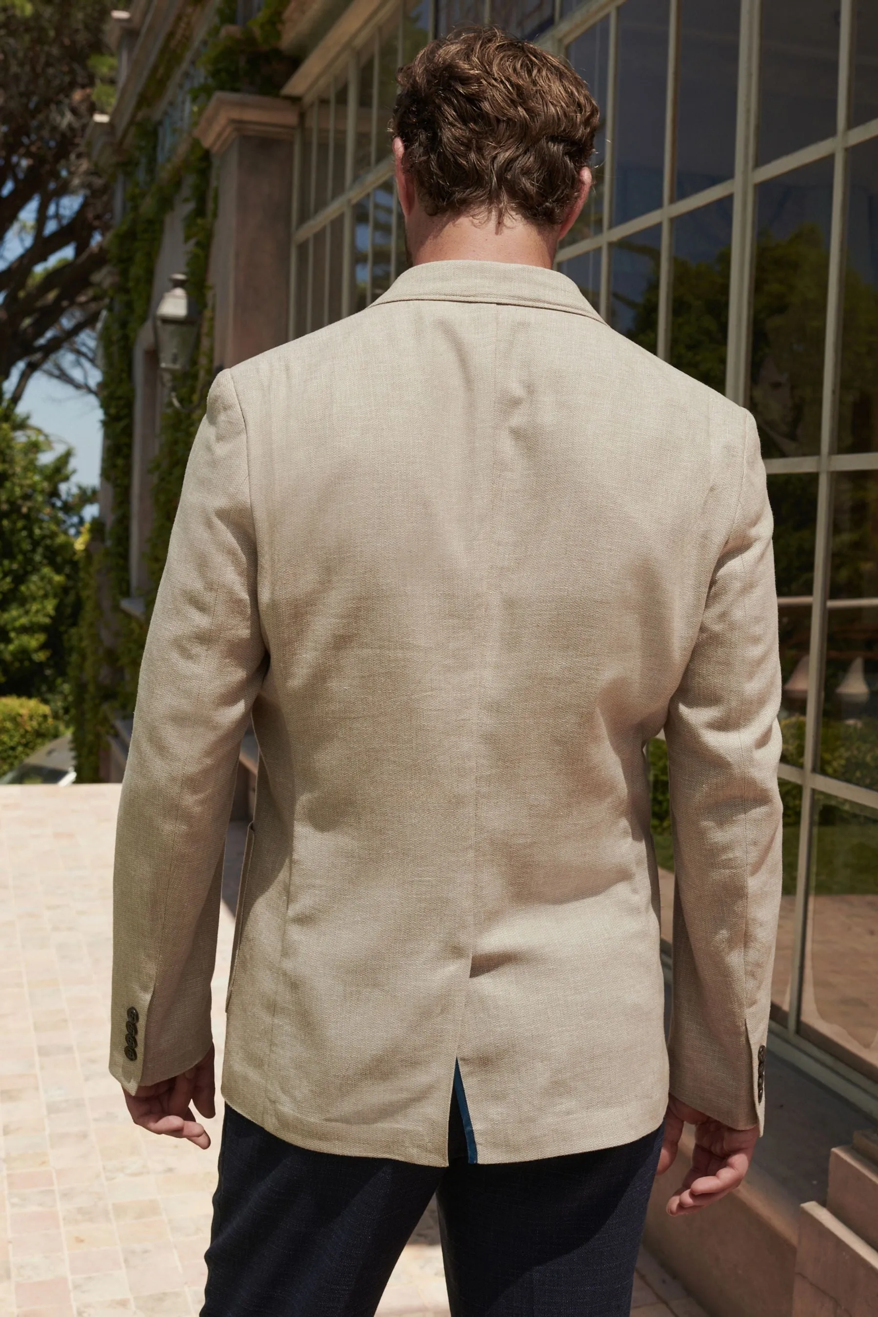 Blazer testurizzato in Blend di lino