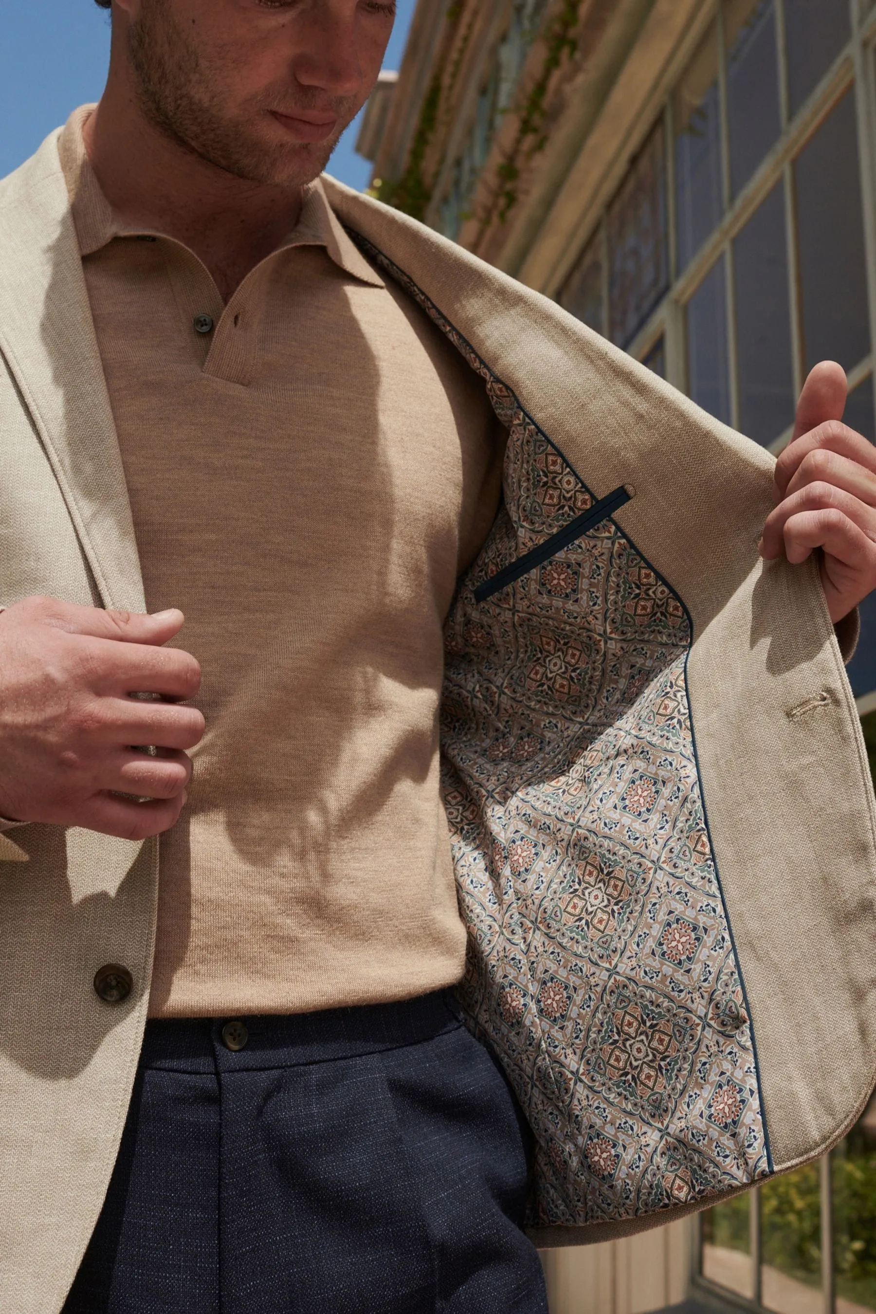 Blazer testurizzato in Blend di lino