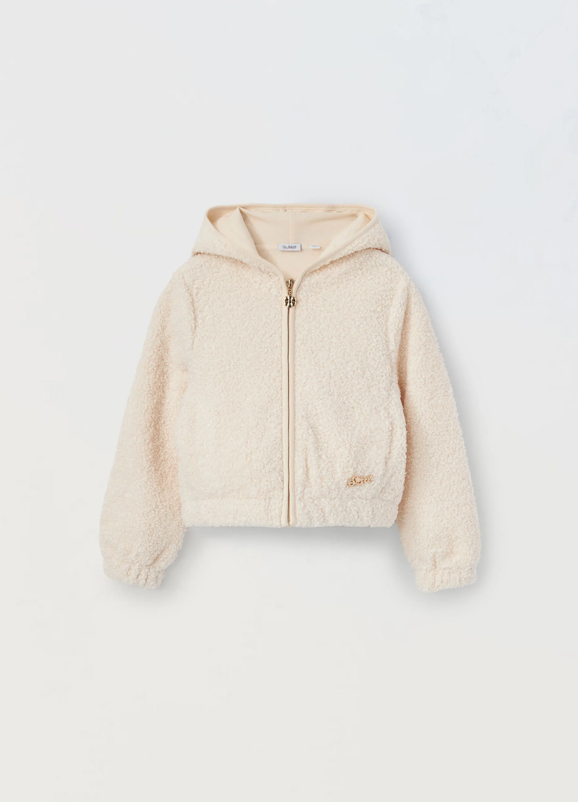 BLUKIDS  Felpa full zip in sherpa bambina