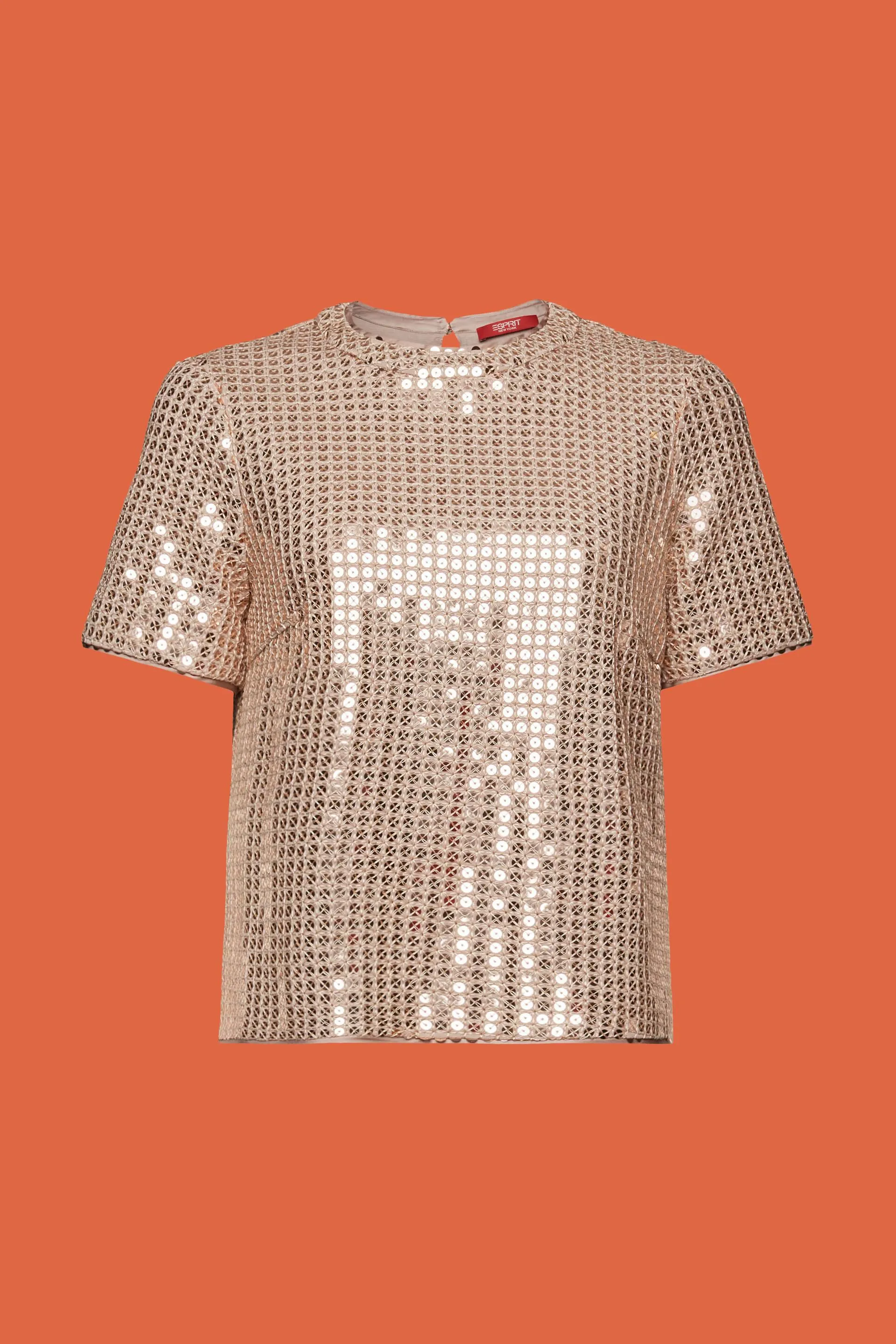 Blusa a maniche corte con paillettes