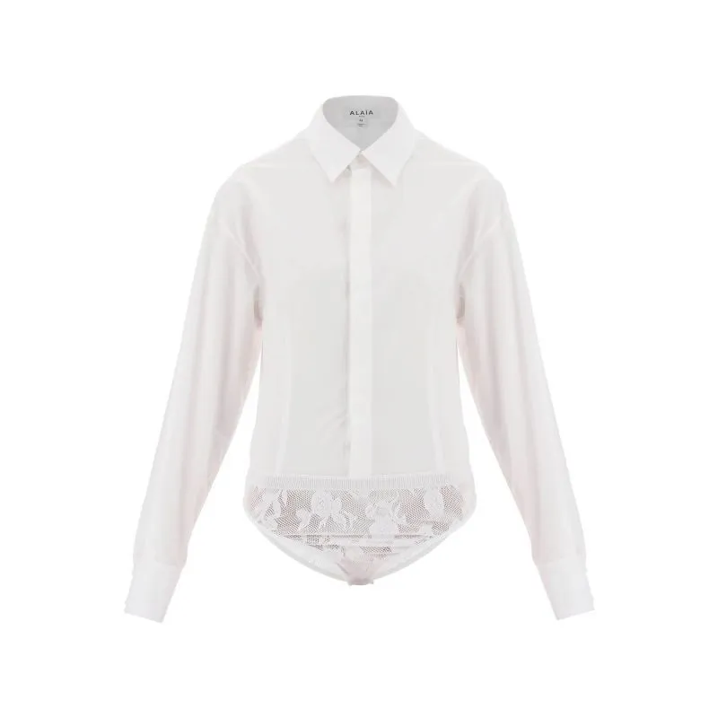 Body a camicia in popeline