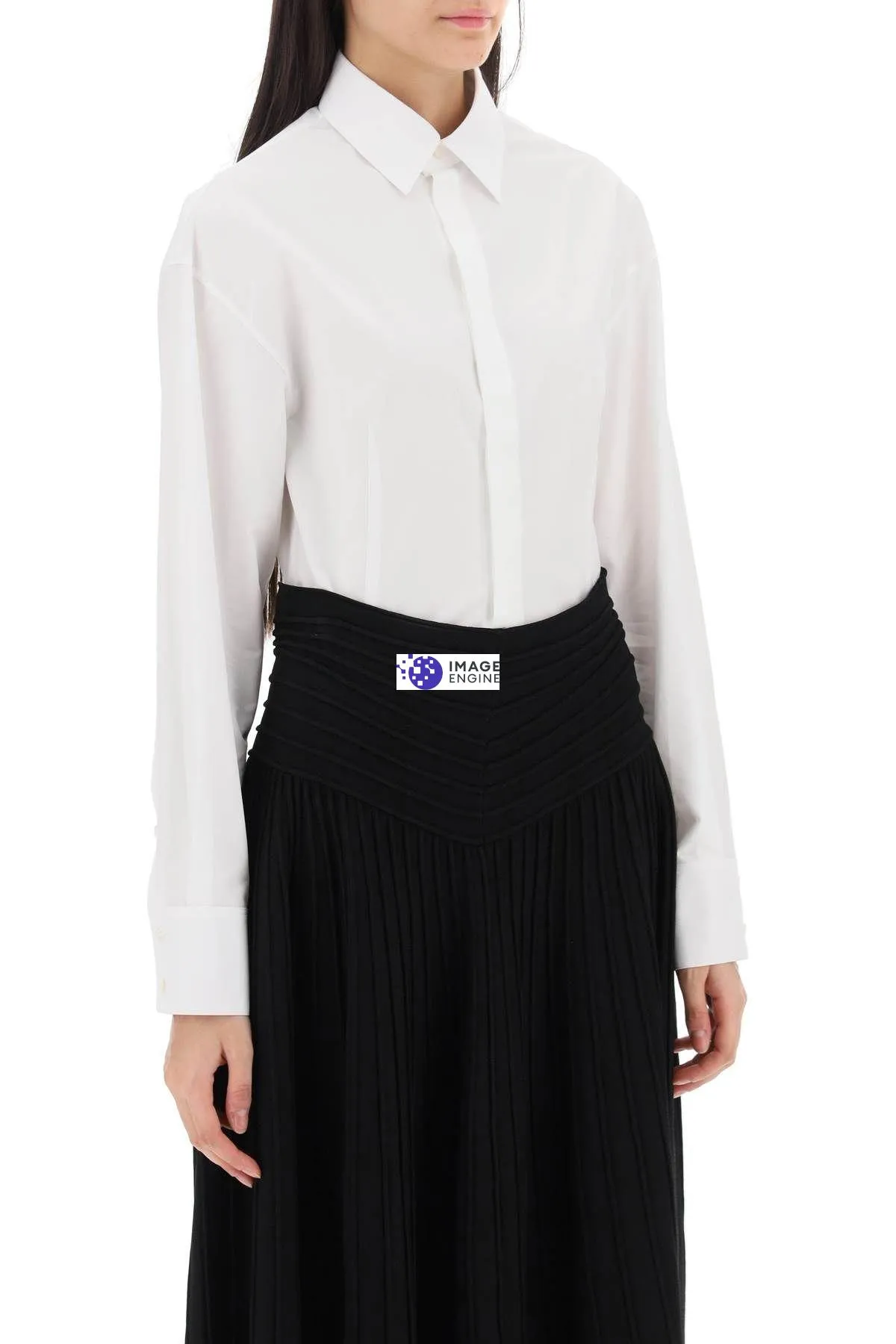 Body a camicia in popeline