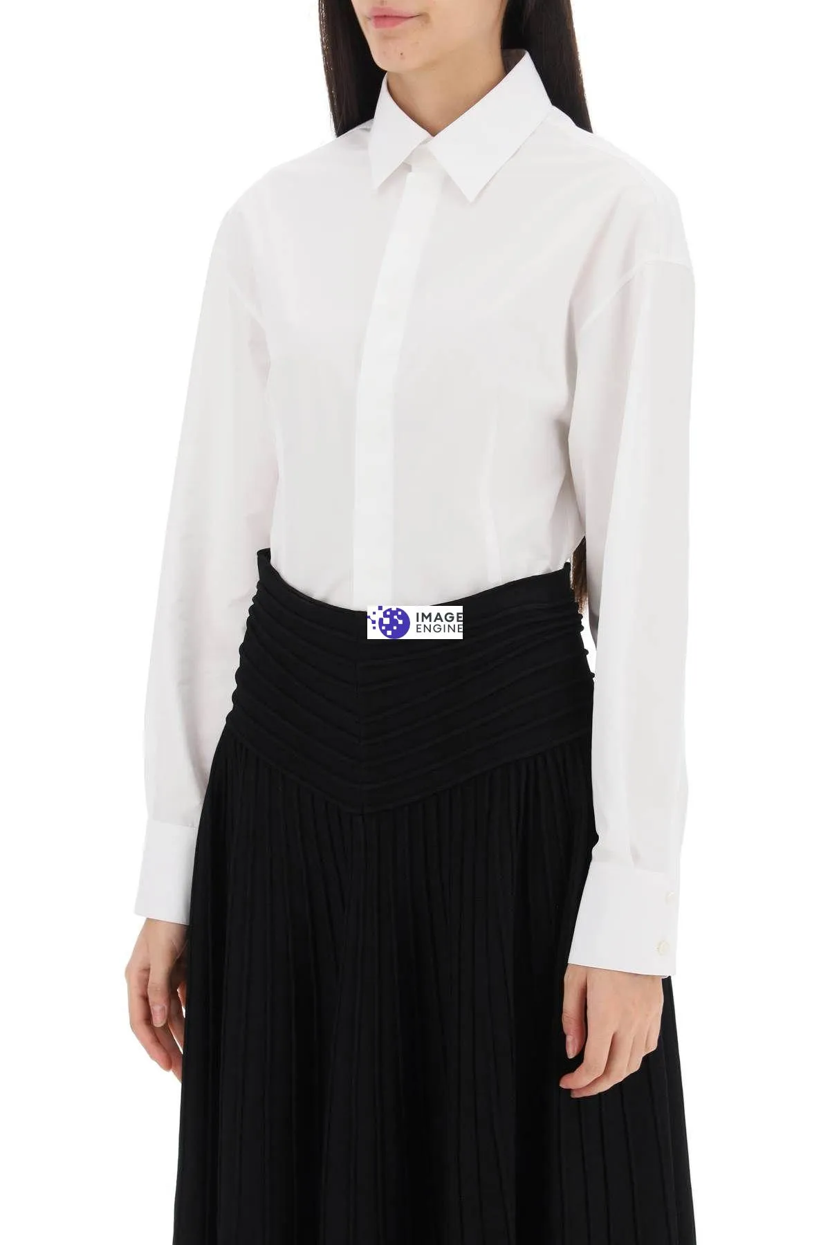 Body a camicia in popeline