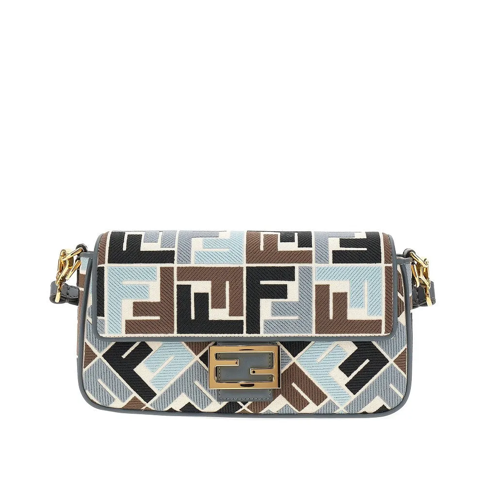 Borsa 'Baguette' media in canvas FF