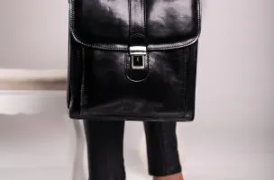 Borsa in pelle naturale Afrodita, nera