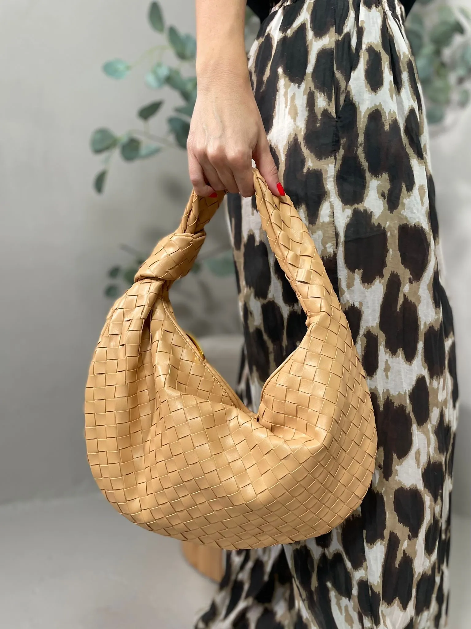 Borsa Maxi Intreccio Beige