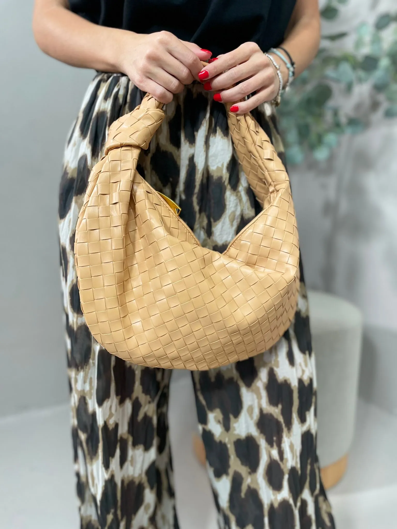 Borsa Maxi Intreccio Beige