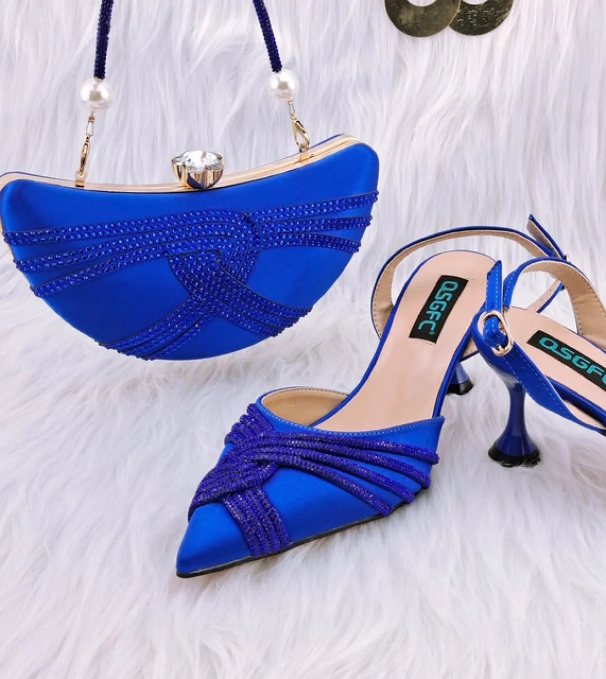 Borsa per scarpe blu cielo Abbina scarpe blu Borsa abbinata Borsa per scarpe maturate blu Party s
