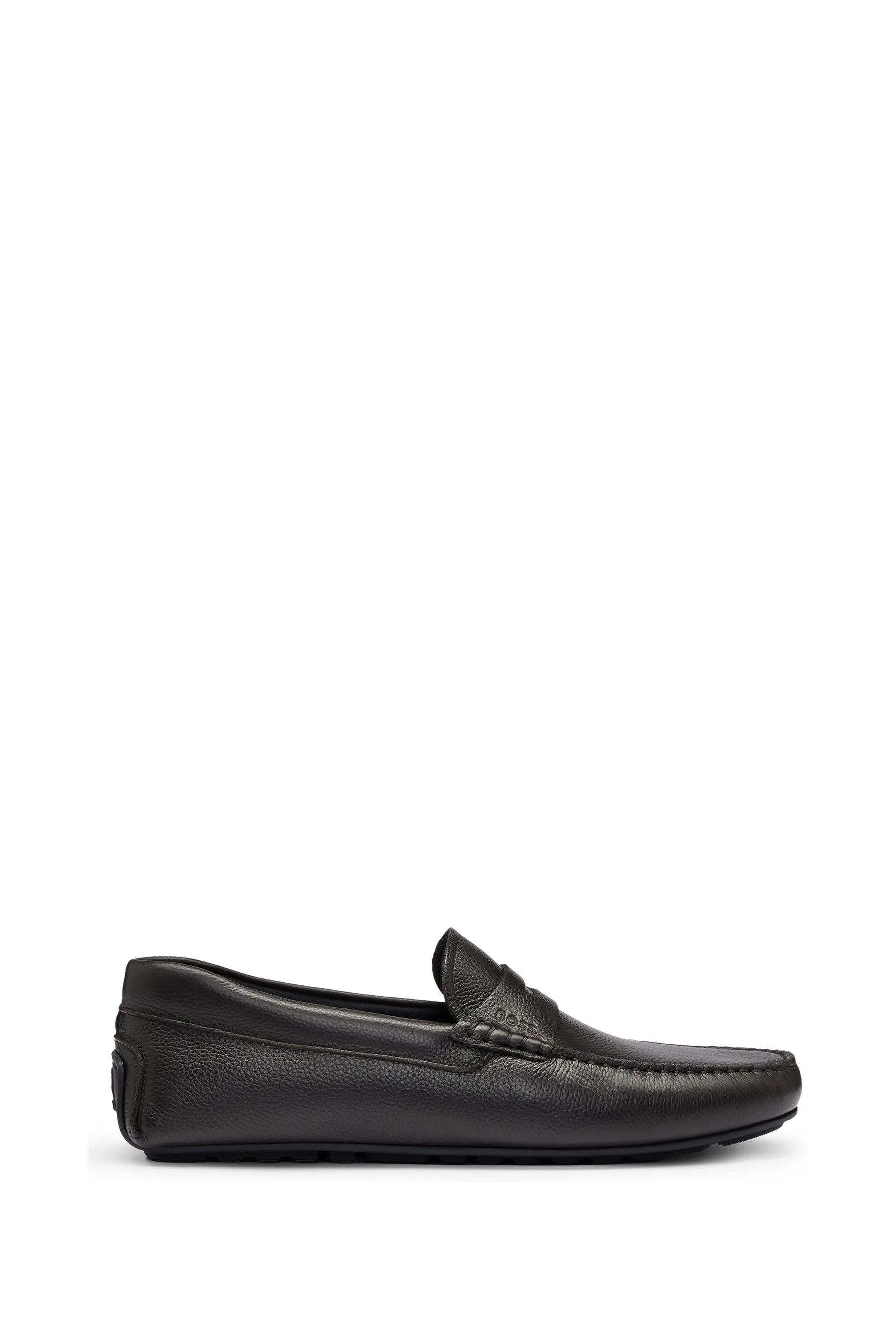 BOSS driver con cinturino e logo in pelle zigrinata Scarpe
