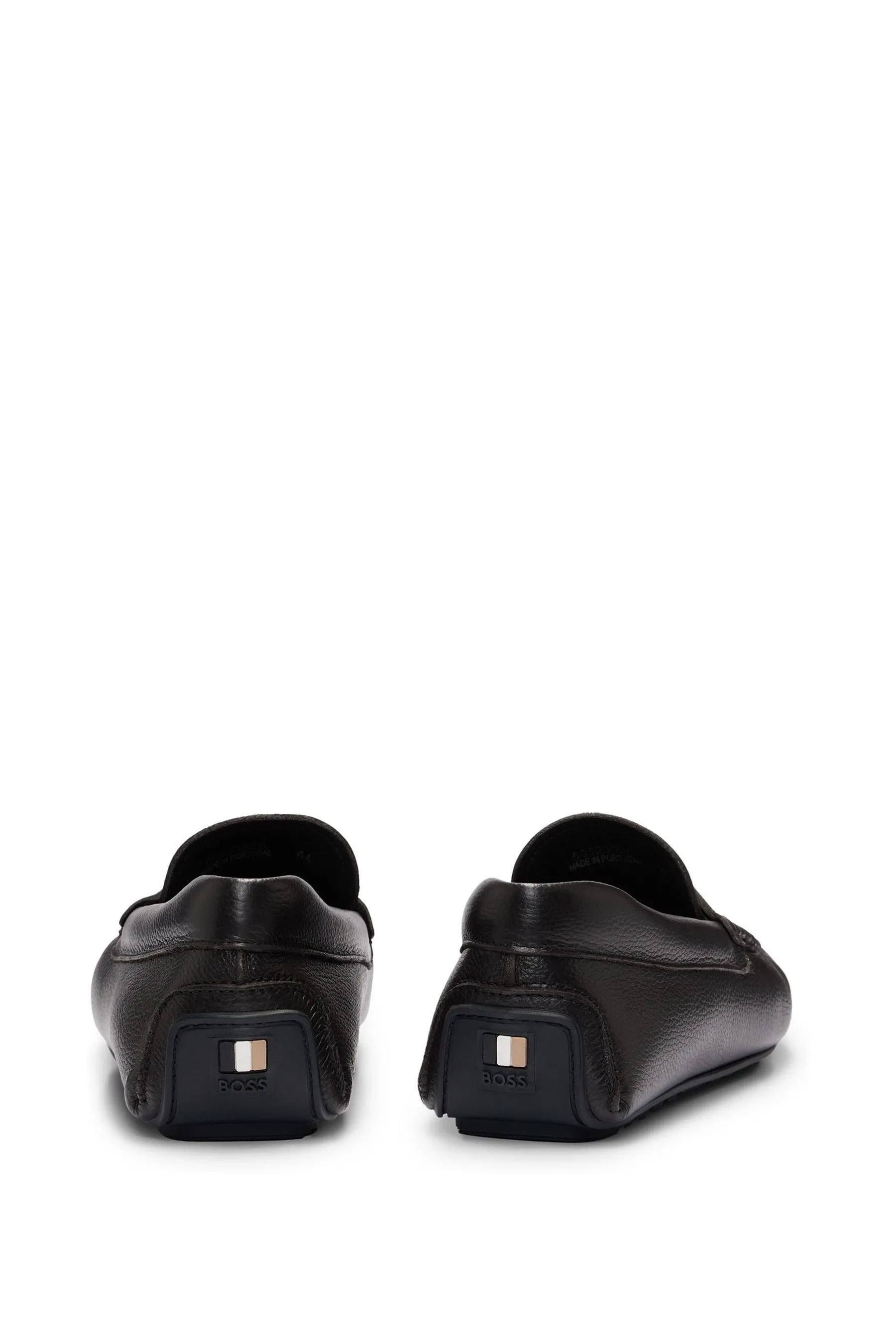 BOSS driver con cinturino e logo in pelle zigrinata Scarpe