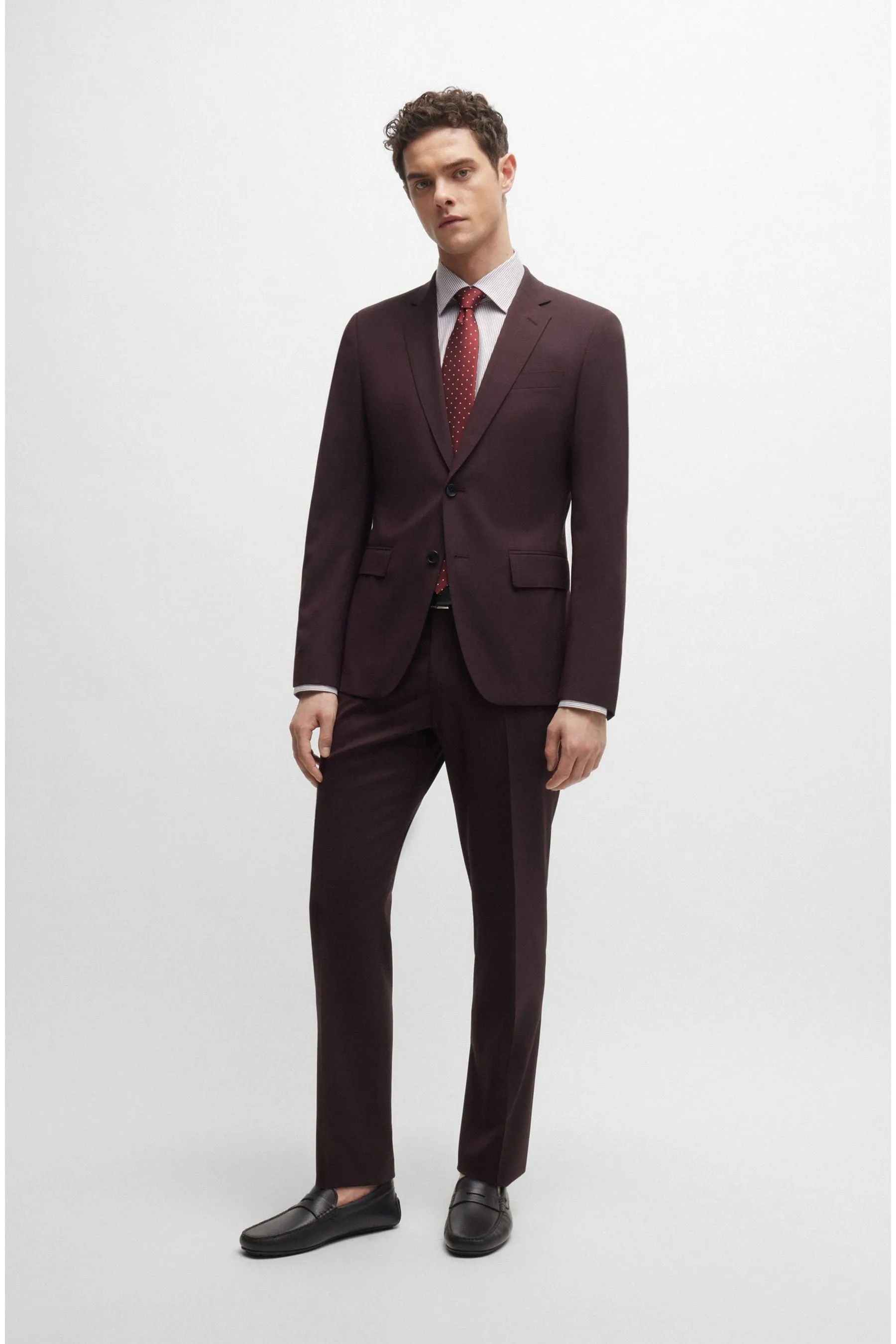 BOSS driver con cinturino e logo in pelle zigrinata Scarpe