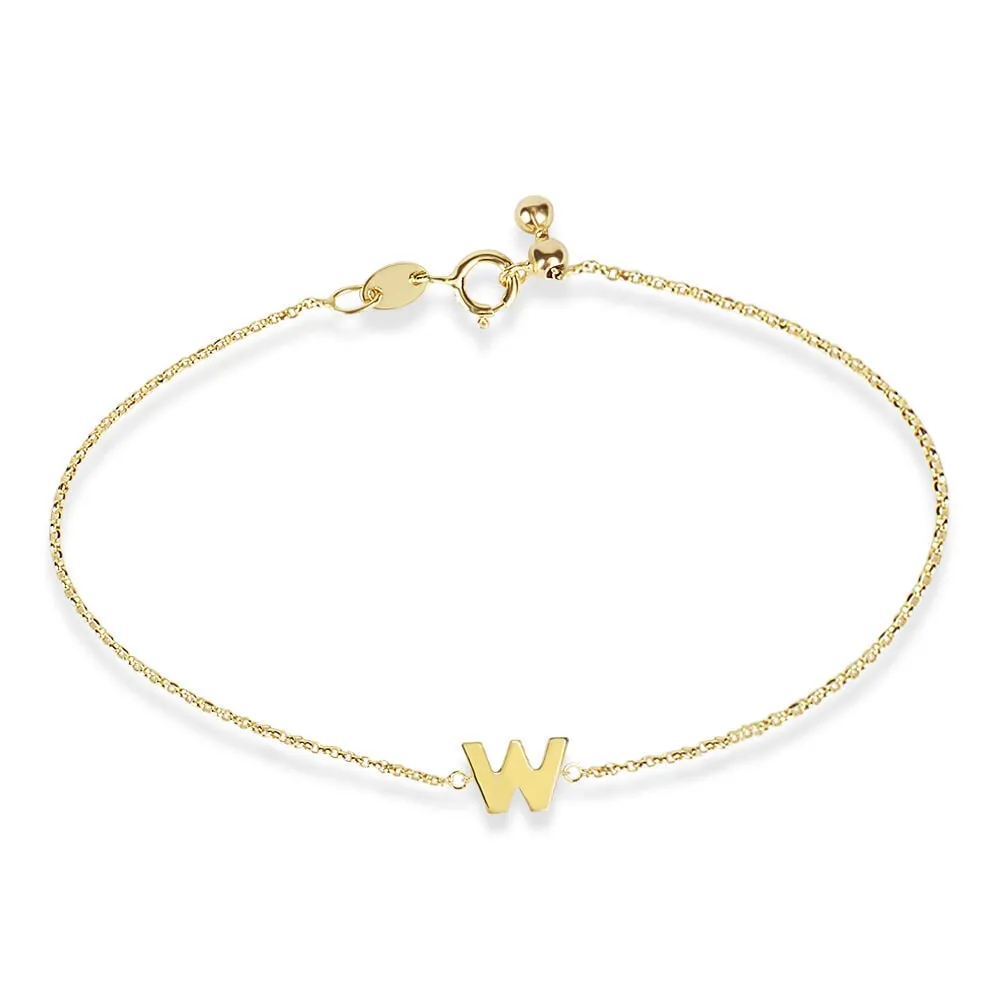 Bracciale Lettera W Beverly Oro Giallo 375/1000 16 cm 1432959