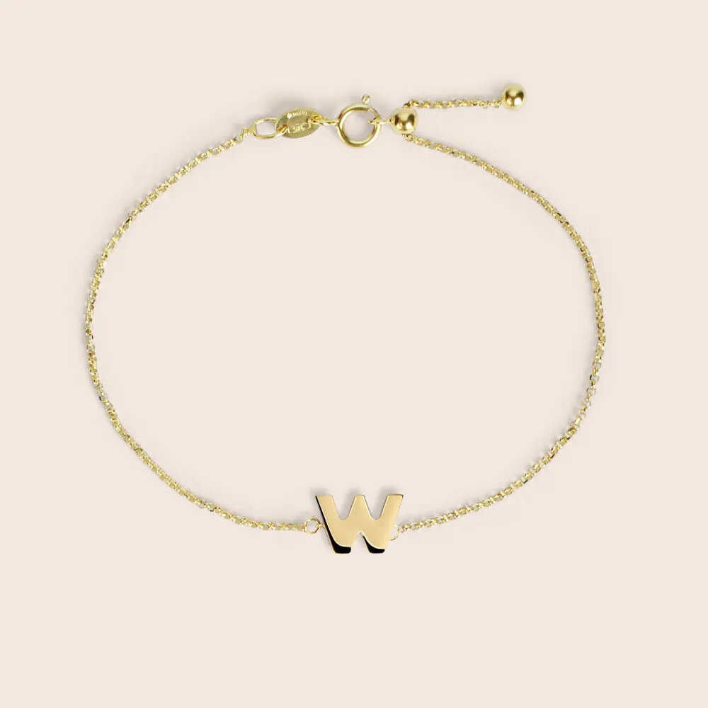 Bracciale Lettera W Beverly Oro Giallo 375/1000 16 cm 1432959