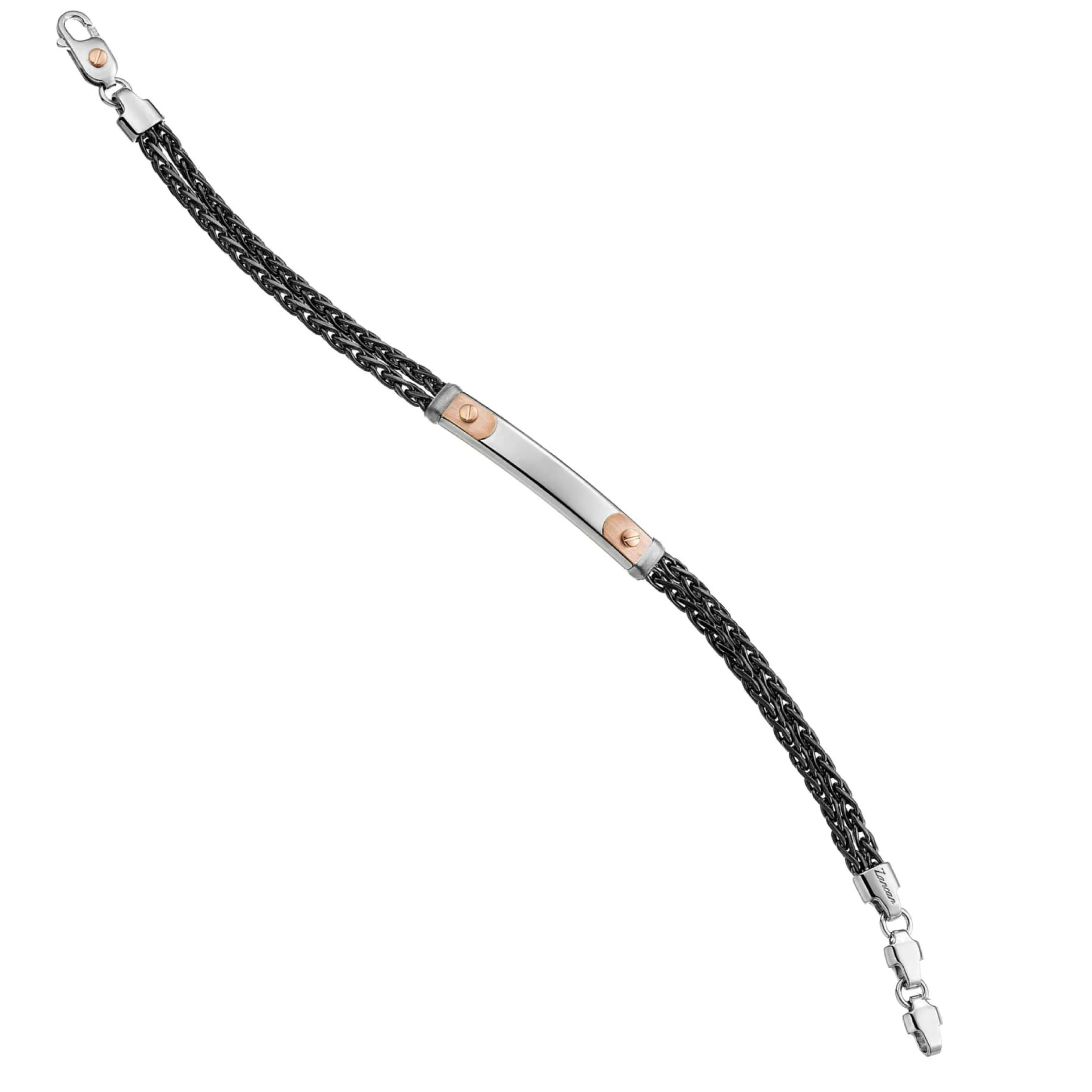 Bracciale Zancan da uomo in argento e oro rosa