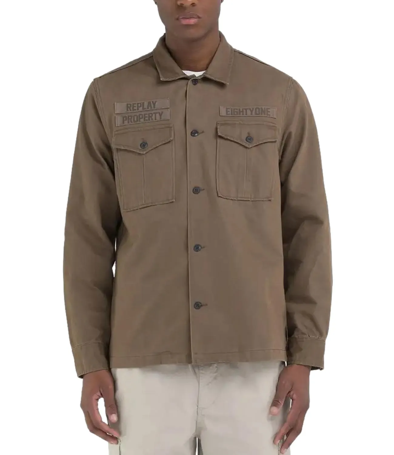 Brand REPLAY Camicia sahariana Replay beige tortora