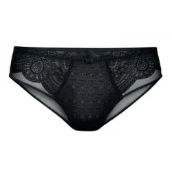 Brasiliana in morbido tessuto con pizzo con motivo floreale Rosa Faia