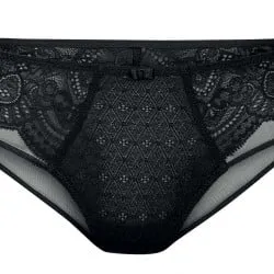 Brasiliana in morbido tessuto con pizzo con motivo floreale Rosa Faia