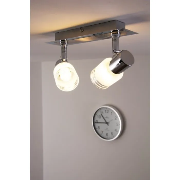 Brilliant LED Faretto da soffitto Cromo, Bianco, 2-Luci