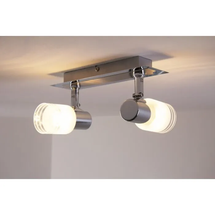 Brilliant LED Faretto da soffitto Cromo, Bianco, 2-Luci