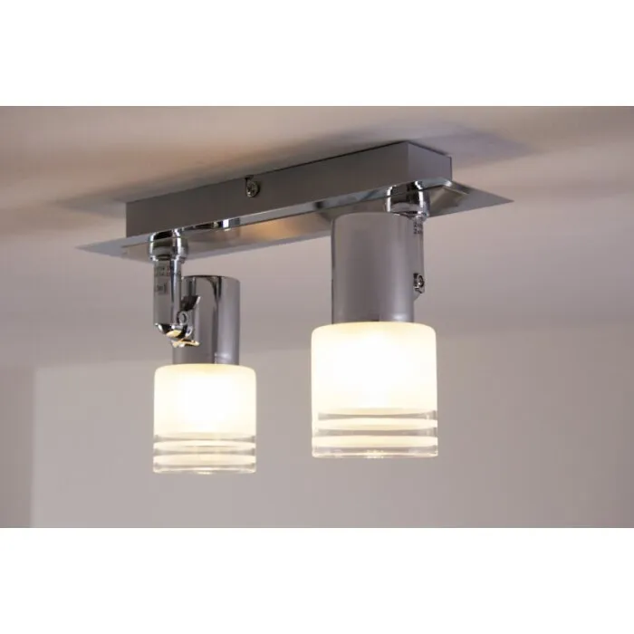 Brilliant LED Faretto da soffitto Cromo, Bianco, 2-Luci