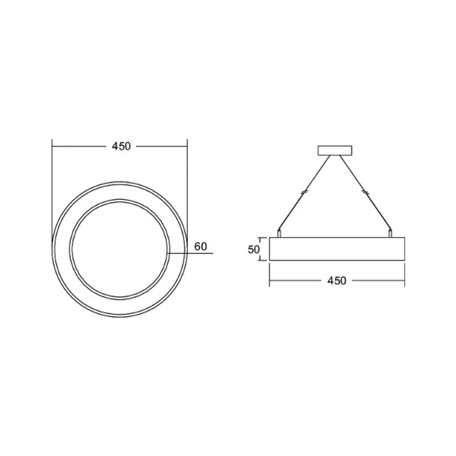 BRUMBERG Biro Circle Ring5 diretto Ø 45 cm bianco on/off 3000 K