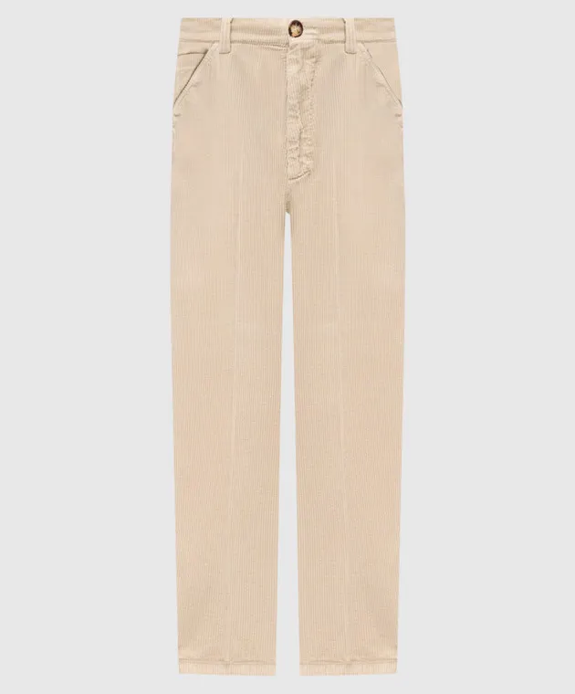 Brunello Cucinelli Pantaloni di velluto beige M280DH0660