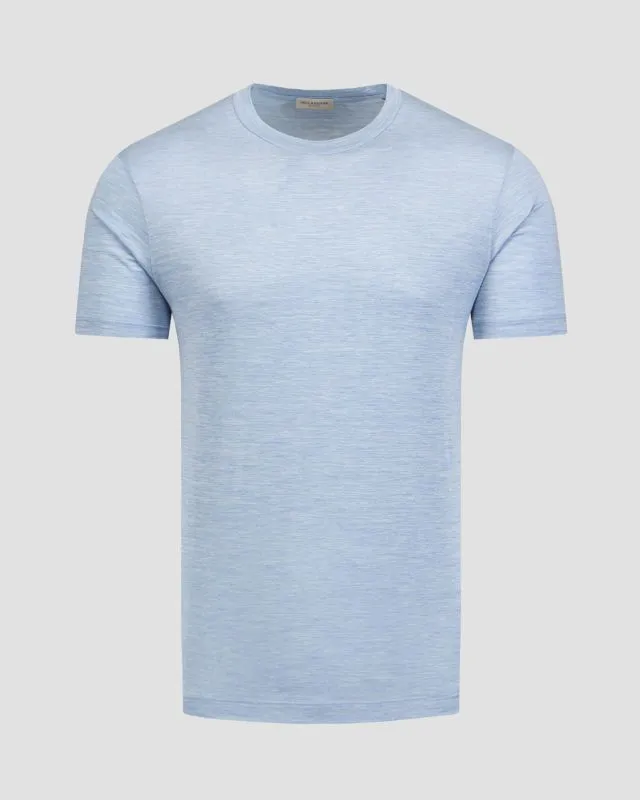 Błękitny T-shirt z jedwabiem męski Paul&Shark Silk T-shirt 24411000-223