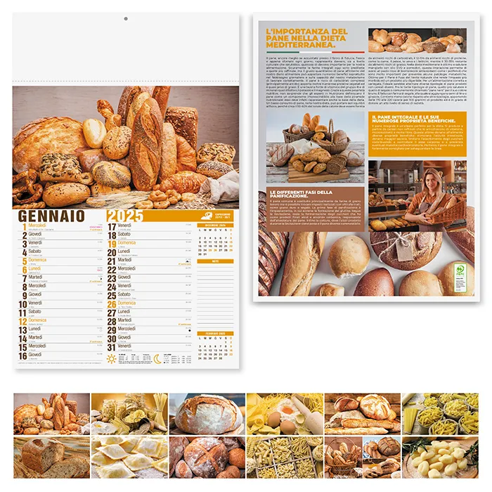 Calendario illustrato mensile PANE E PASTA | GENERAL MARKETING
