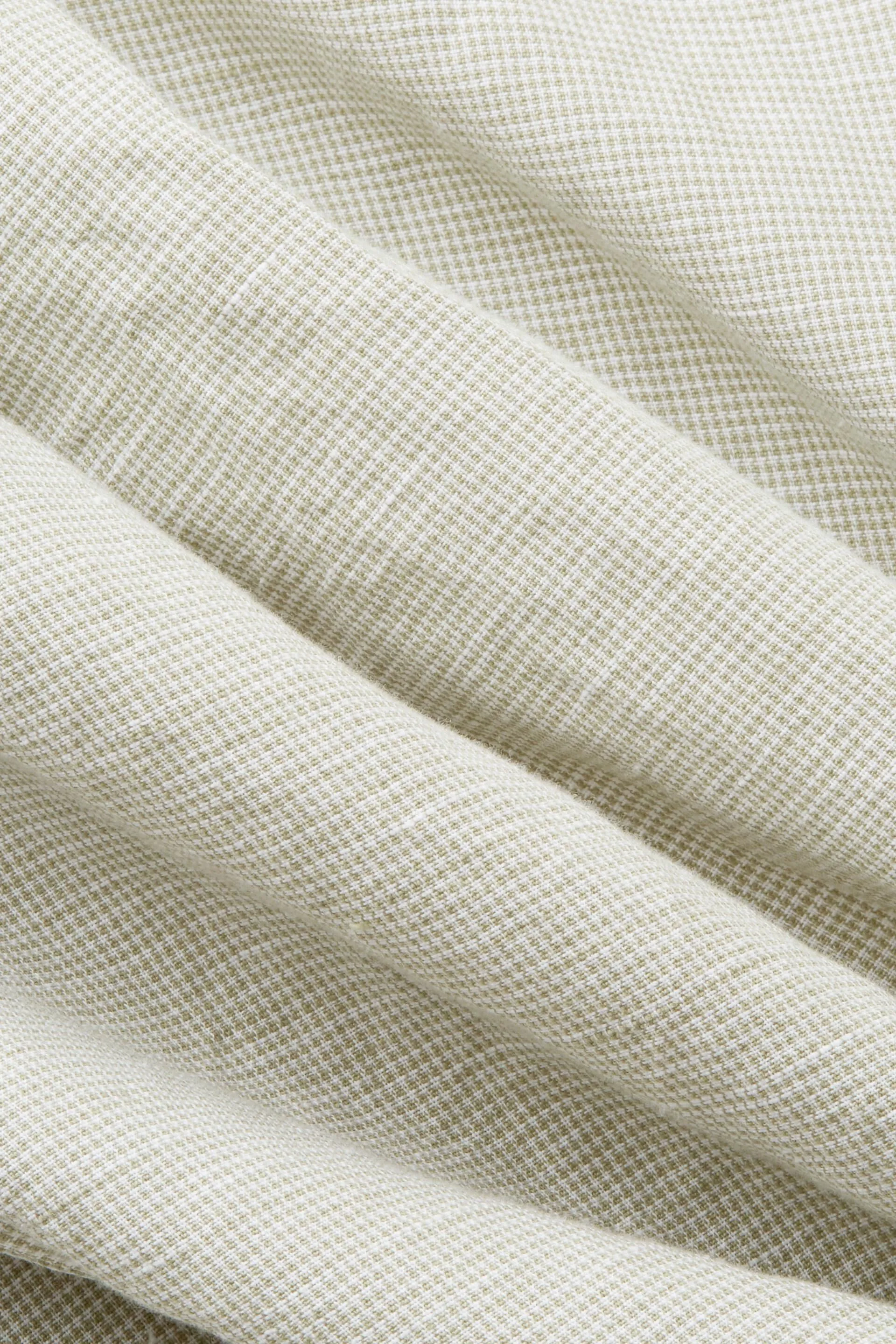 Camicia a manica corta in misto lino con motivo pied de poule