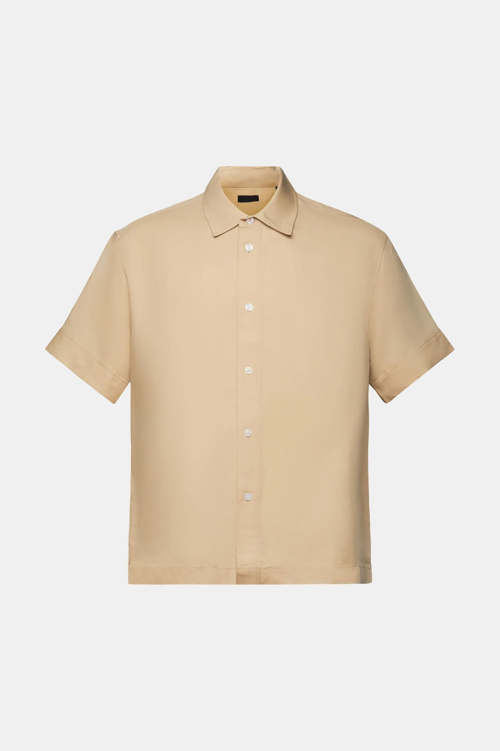 Camicia a maniche corte in misto lino