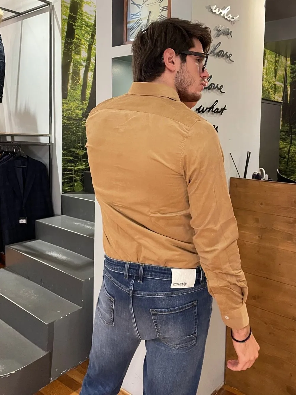 Camicia colletto velluto
