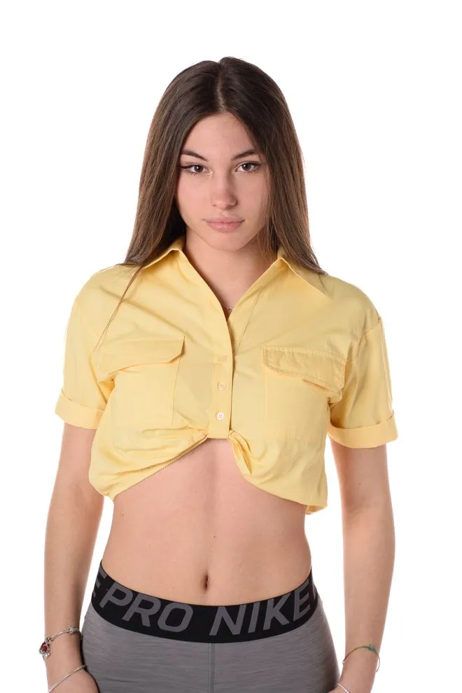 camicia crop donna bianca