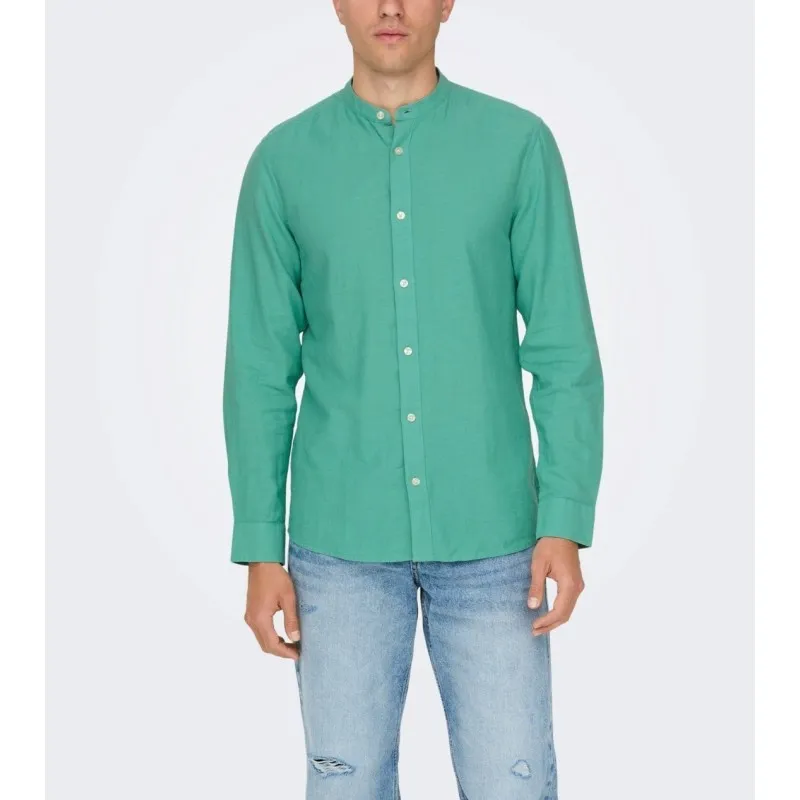 CAMICIA DA UOMO COLLETTO ALLA COREANA ONLY & SONS