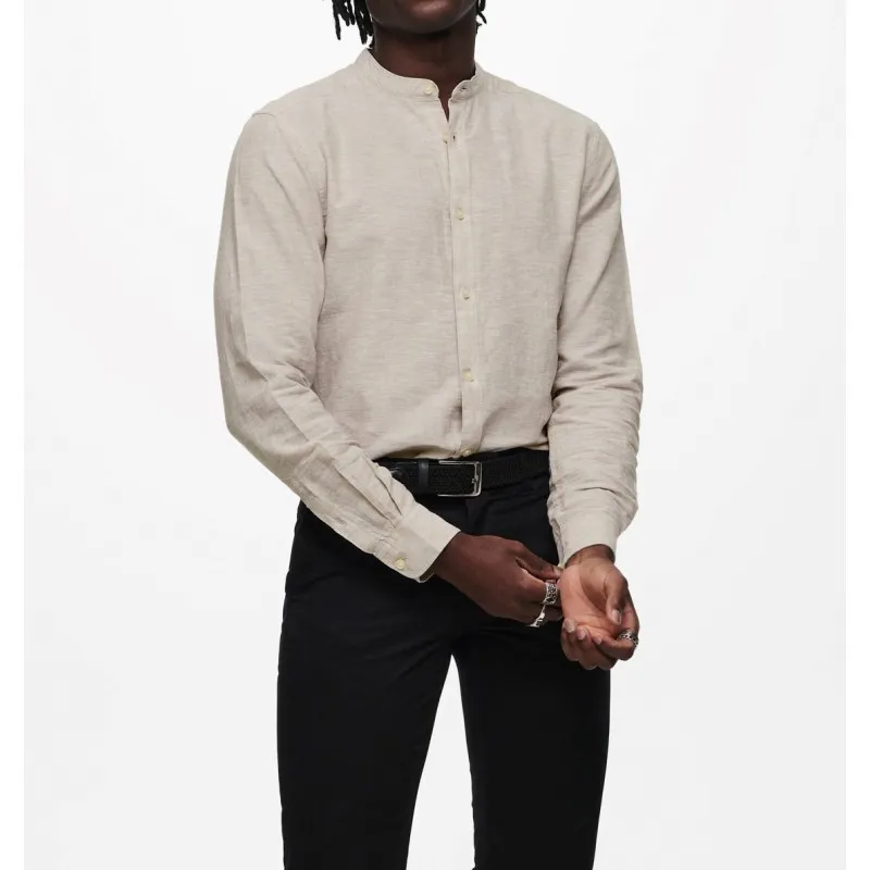 CAMICIA DA UOMO COLLETTO ALLA COREANA ONLY & SONS