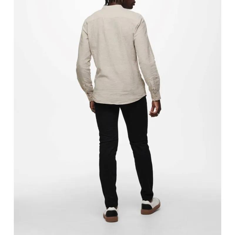 CAMICIA DA UOMO COLLETTO ALLA COREANA ONLY & SONS