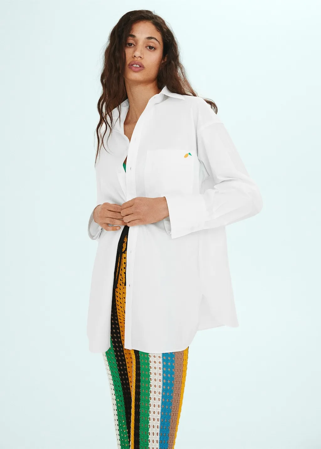 Camicia oversize dettaglio ricamato