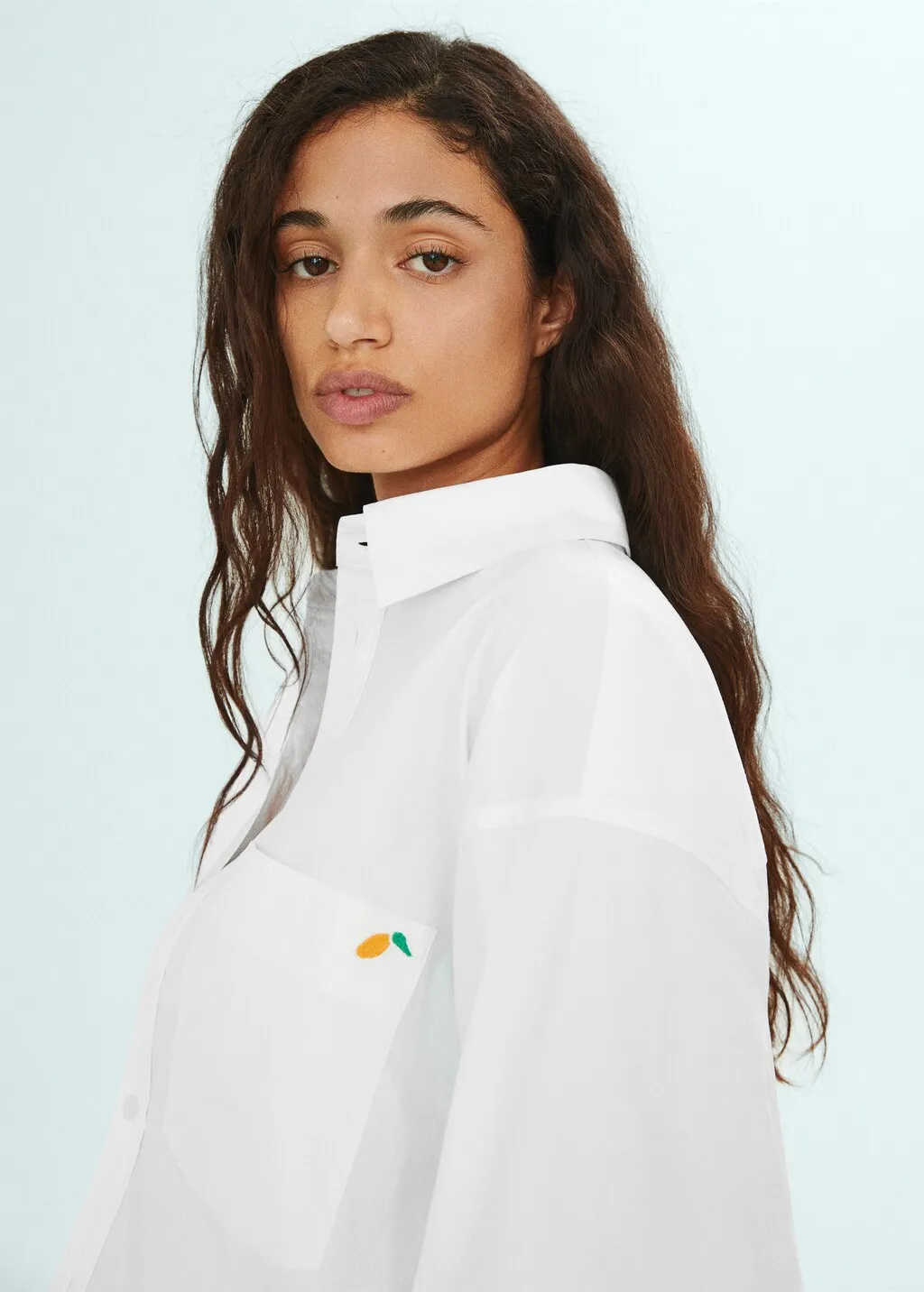 Camicia oversize dettaglio ricamato