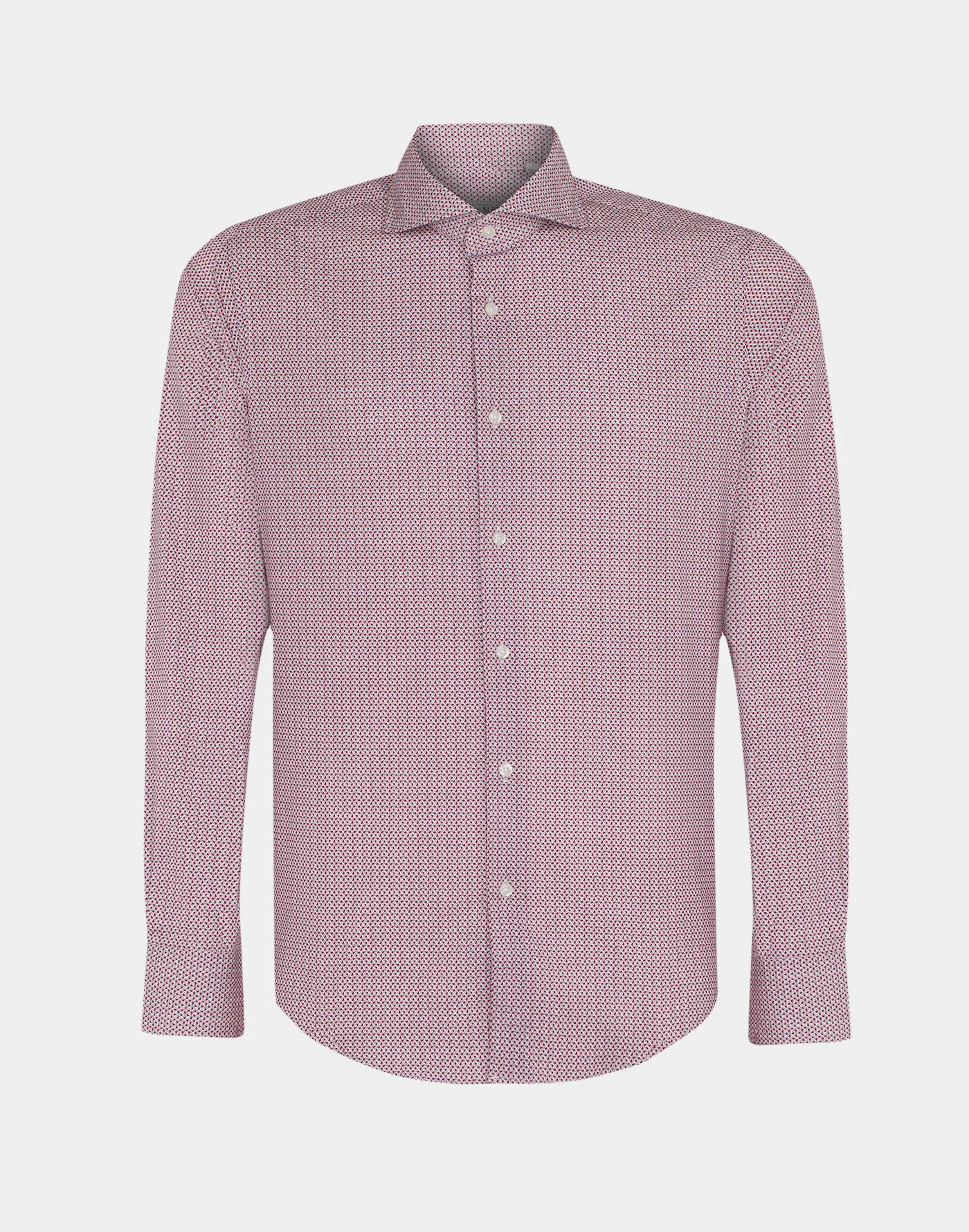 Camicia Rossa stampata in cotone Elasticizzato Super Slim Fit